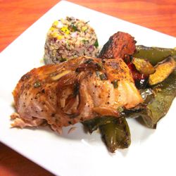 Eighteen - Red snapper with corn and quinoa salad, roasted vegetables