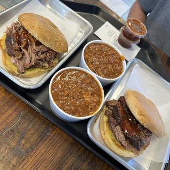 WoodBarn BBQ - Smoked Brisket Sandwich and Pulled Pork Sandwich and Beans - Barbeque Near Me - Queen Creek, Arizona WoodBarn BBQ - Smoked Brisket Sandwich and Pulled Pork Sandwich and Beans - Barbeque Near Me - Queen Creek, Arizona