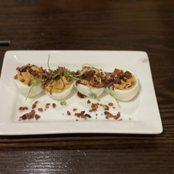 Bacon Jam Deviled Eggs