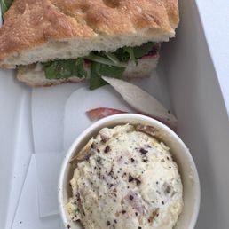 Italian sandwich and potato salad