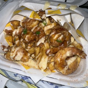 Brappin Crabs - Harley Fries (Honey Garlic Fried Shrimp Over Cheesy Fries) - Food Trucks Near Me