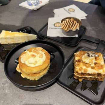 Pickledilly's - carrot cake, cheese cake, espresso, crème brûlée, olive oil  cake. all so good - Breakfast & Brunch Near Me - Cedar Park, Texas