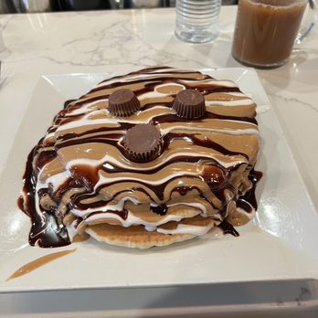 Rise N Shine - Reeses Peanut Butter Cup Pancakes! If that doesn't fill you up, nothing will! - Breakfast & Brunch Near Me - Syracuse, New York Rise N Shine - Reeses Peanut Butter Cup Pancakes! If that doesn't fill you up, nothing will! - Breakfast & Brunch Near Me - Syracuse, New York