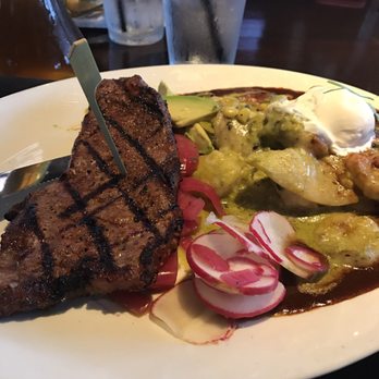 Yard House - Carne Asada With Shrimp Enchilada Stack. Very bland. - Bars Near Me - Westlake, Ohio