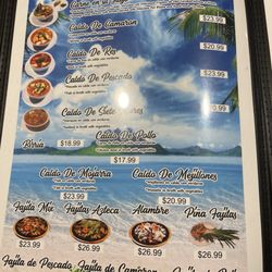 Mariscos Pablo - Menu