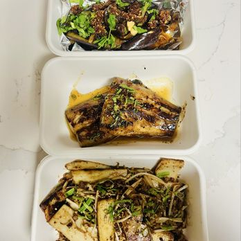 Tiffany's - Eggplant, Miso Butterfish, Chow fun - to go! - Asian Fusion Near Me - Wailuku, Hawaii