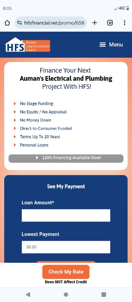 Slide of Auman's electrical and plumbing