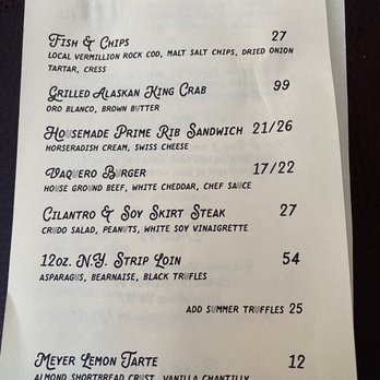 Coast Range - Sunday menu...it changes a lot. - Steakhouses Near Me - Solvang, California Coast Range - Sunday menu...it changes a lot. - Steakhouses Near Me - Solvang, California