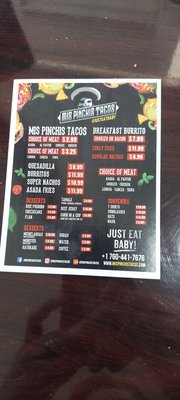 Menu photo 7 Mis Pinchis Tacos Yermo, CA
