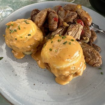 Rusty Pelican - Miami - Crab Cake Benedict - Seafood Near Me - Key Biscayne, Florida