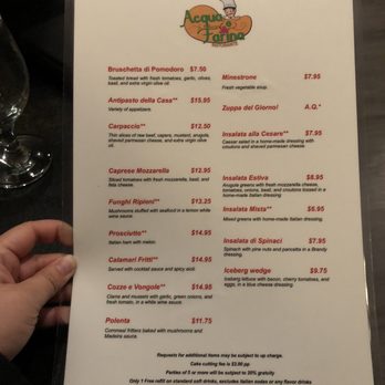 Acqua e Farina - Menu - Italian Near Me - Hayward, California Acqua e Farina - Menu - Italian Near Me - Hayward, California