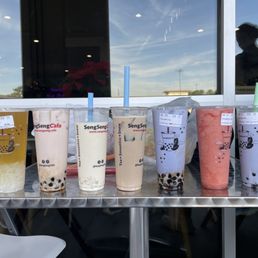 Seven drinks at one photo shoot