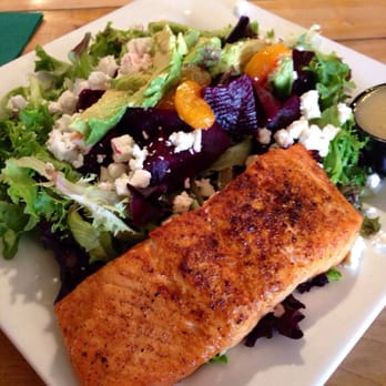 Main Streets Café - Beet salad with blackened salmon - American Near Me - Concord, Massachusetts