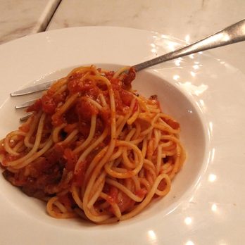 Mamma Mia - Spaghetti All' Amatriciana Php395 (pasta cooked in tomato sauce based on guanciale and pecorino cheese) - Italian Near Me - Taguig City, NCR