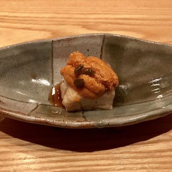 Hirohisa - Sesame Tofu with Maine Uni with Soy - Japanese Near Me - New York, New York Hirohisa - Sesame Tofu with Maine Uni with Soy - Japanese Near Me - New York, New York