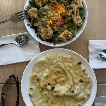 CoCo Ichibanya - Chicken Kaarage Salad  Garlic Naan - Japanese Curry Near Me - Frisco, Texas