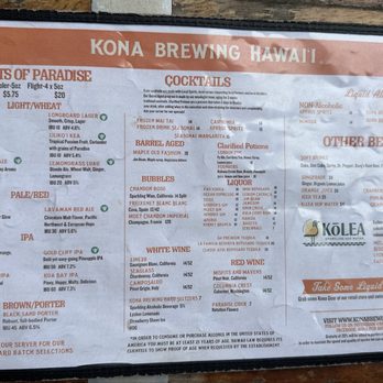 Kona Brewing - Menu - Brewpubs Near Me - Kailua-Kona, Hawaii