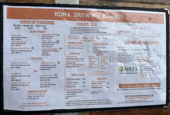 Menu photo 4 Kona Brewing Kailua-Kona, HI