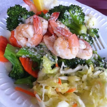 B-Man's Teriyaki - Shrimp bowl on a round plate, low carb style - Burgers Near Me - Pasadena, California