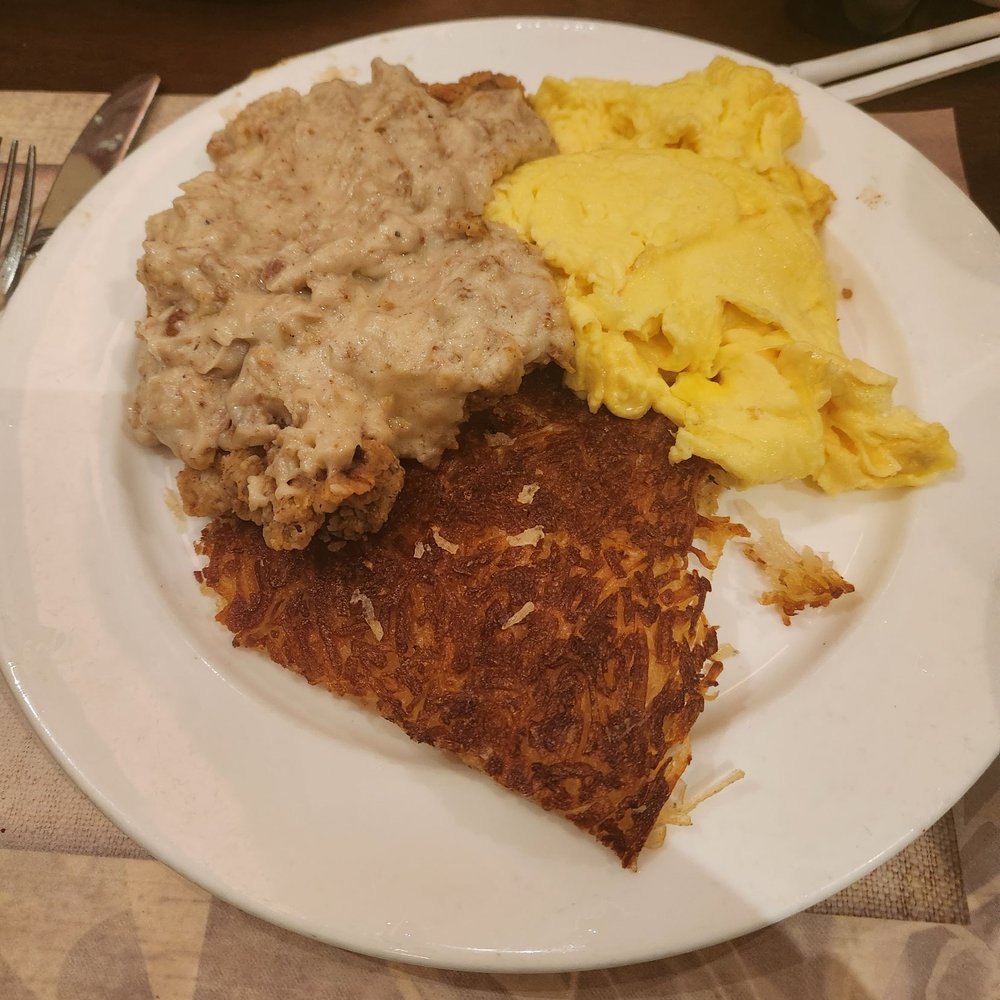 Sage Cafe - Chicken fried steak & eggs ($14.95): sad! Leftovers were refried, bcuz they were stale & dry. Eggs were freshly made, overall 1/10! - American Near Me - Lakeside, California Sage Cafe - Chicken fried steak & eggs ($14.95): sad! Leftovers were refried, bcuz they were stale & dry. Eggs were freshly made, overall 1/10! - American Near Me - Lakeside, California