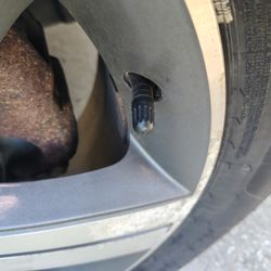 Pep Boys - TPMS sensor removed and just a rubber valve stem installed..