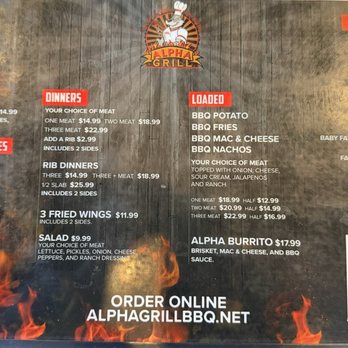 Alpha Grill BBQ - Menu - Barbeque Near Me - Tulsa, Oklahoma
