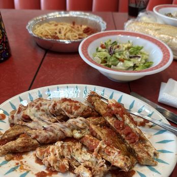 Joe's Pasta House - Chicken strips in watery sauce. I think these came from the freezer. NOT chicken parmigiana. - Italian Near Me - Rio Rancho, New Mexico