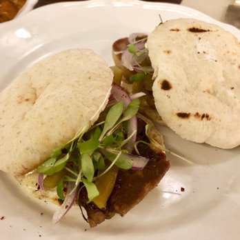 Sofreh - Beef Tongue “Sandwich” – Mini Wheat Pita Bread, Lemon Aioli, Pickled Persian Cucumber - Persian/Iranian Near Me - Brooklyn, New York Sofreh - Beef Tongue “Sandwich” – Mini Wheat Pita Bread, Lemon Aioli, Pickled Persian Cucumber - Persian/Iranian Near Me - Brooklyn, New York