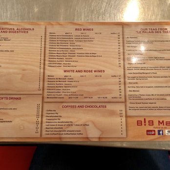 Big Mama - English menu - French Near Me - Brussels, BRU