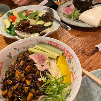 Peony Kitchen - Black bean noodles, mixed veggies, pork and prawns not pictured - Chinese Near Me - Bellevue, Washington Peony Kitchen - Black bean noodles, mixed veggies, pork and prawns not pictured - Chinese Near Me - Bellevue, Washington
