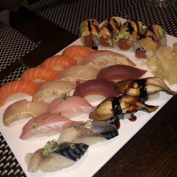 Umai Cafe - Salmon, white tune, red tail, tuna, Mackerel, eel (top to bottom right) - Sushi Bars Near Me - Clearwater, Florida