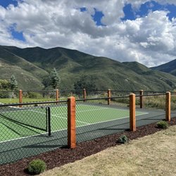 Breathtaking scenery in Park City and a court to match the landscape with cedar posts and a heated court to play year round!