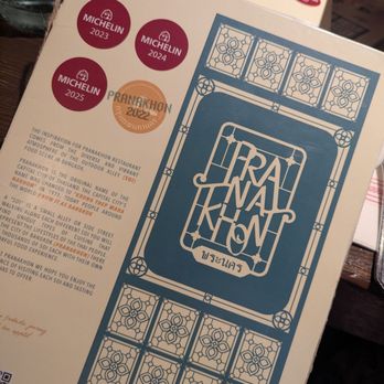 Pranakhon Thai Restaurant - Menu cover - michilin rated! - Thai Near Me - New York, New York Pranakhon Thai Restaurant - Menu cover - michilin rated! - Thai Near Me - New York, New York