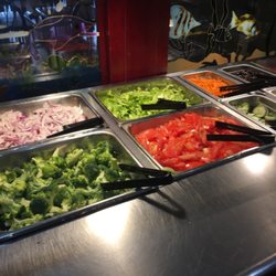 Salad bar. fresh cut vegetables