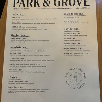 Park & Grove - Lunch Menu - Breakfast & Brunch Near Me - Charleston, South Carolina Park & Grove - Lunch Menu - Breakfast & Brunch Near Me - Charleston, South Carolina