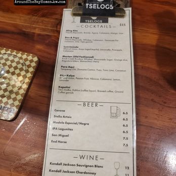 Tselogs - Cocktail menu - Filipino Near Me - Daly City, California