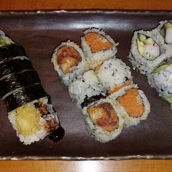 Totoya Sushi - "Any 3 Sushi Rolls" ($17.95), California Roll, Crunch Spicy Tuna Roll, and Shrimp Tempura Roll - Sushi Bars Near Me - Altamonte Springs, Florida Totoya Sushi - "Any 3 Sushi Rolls" ($17.95), California Roll, Crunch Spicy Tuna Roll, and Shrimp Tempura Roll - Sushi Bars Near Me - Altamonte Springs, Florida