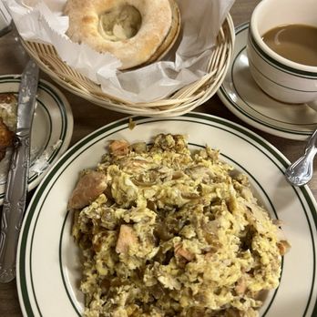 Barney Greengrass - Sturgeon And Nova Scotia Salmon Scrambled Eggs with Onion - Specialty Food Near Me - New York, New York Barney Greengrass - Sturgeon And Nova Scotia Salmon Scrambled Eggs with Onion - Specialty Food Near Me - New York, New York