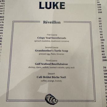 Luke - Menu - French Near Me - New Orleans, Louisiana Luke - Menu - French Near Me - New Orleans, Louisiana