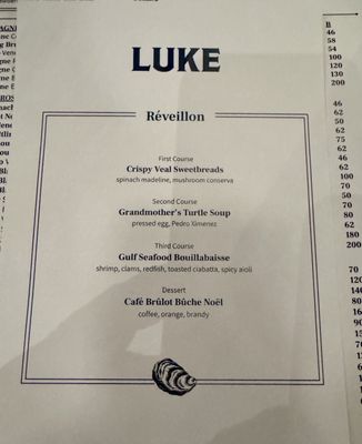 Menu photo 8 Luke New Orleans, LA