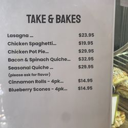 Nellie B's Bakery - Take and Bake menu March 2026