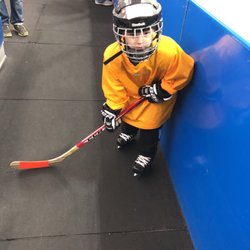 Driscoll Skating Rink - 4 year old Eli getting ready for Fundamentals of hockey!!!