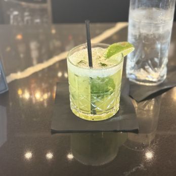 Ave Modern Mediterranean - Basil smash . Perfect summer drink lime and basil probably gin . - Mediterranean Near Me - Fort Worth, Texas Ave Modern Mediterranean - Basil smash . Perfect summer drink lime and basil probably gin . - Mediterranean Near Me - Fort Worth, Texas