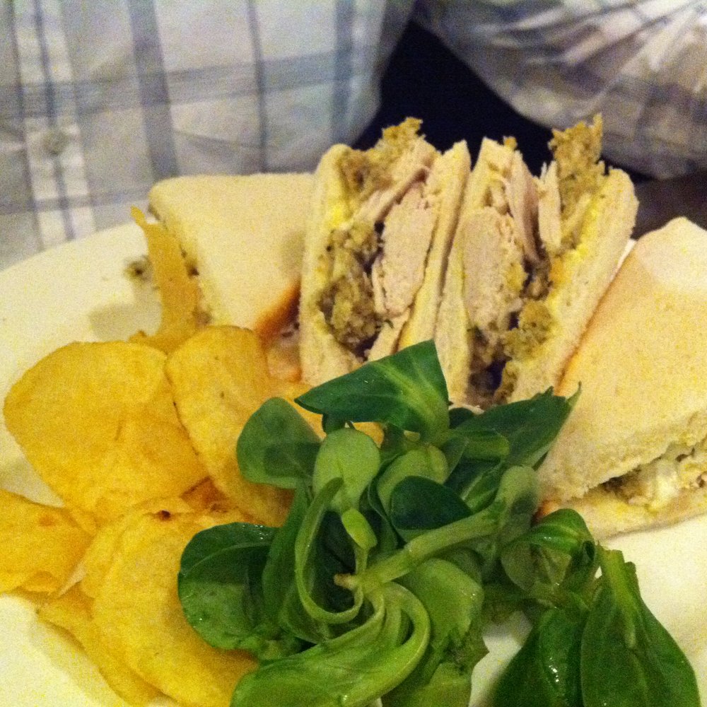 The Sideline Bistro - 'classic' chicken and stuffing sandwich - Modern European Near Me - Dublin, D The Sideline Bistro - 'classic' chicken and stuffing sandwich - Modern European Near Me - Dublin, D