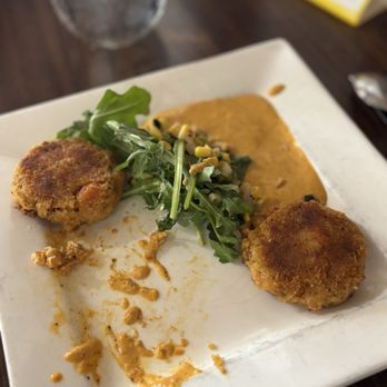 Sister Cities Cajun - What's left of the crawfish/crab cakes. - Cajun/Creole Near Me - St. Louis, Missouri