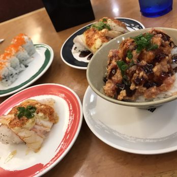 Genki Sushi - 4pc California Roll, Ultimate Trio, Spicy seared Ebi & Spicy Ahi bowl - Sushi Bars Near Me - Kapolei, Hawaii Genki Sushi - 4pc California Roll, Ultimate Trio, Spicy seared Ebi & Spicy Ahi bowl - Sushi Bars Near Me - Kapolei, Hawaii