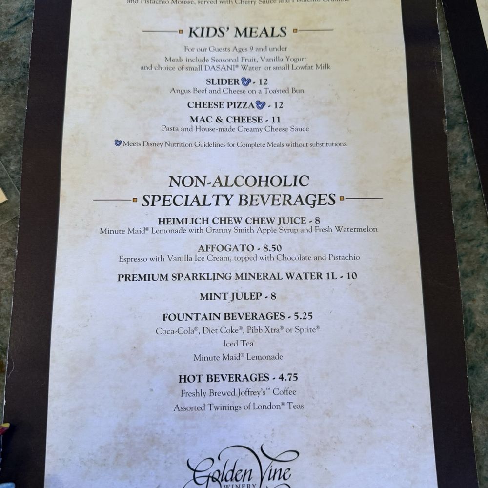 Magic Key Terrace - Magic Key Holder Dining - Menu - Wine Bars Near Me - Anaheim, California