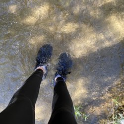 Castaic Falls Trail - The moment I had to get my shoes wet, despite my stealthy moves to that point.