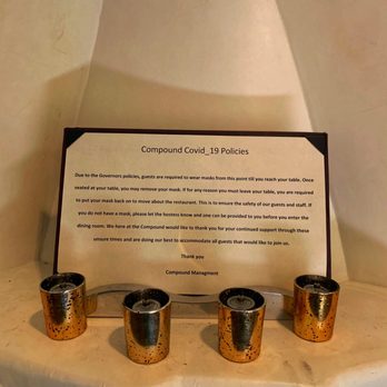 The Compound Restaurant - four cups on a table - New American Near Me - Santa Fe, New Mexico