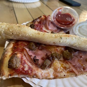 Lucky Slice Pizza - Combo #1 Carnivore Slice, breadstick, large marinara and ranch dipping sauces. - Pizza Near Me - Ogden, Utah Lucky Slice Pizza - Combo #1 Carnivore Slice, breadstick, large marinara and ranch dipping sauces. - Pizza Near Me - Ogden, Utah